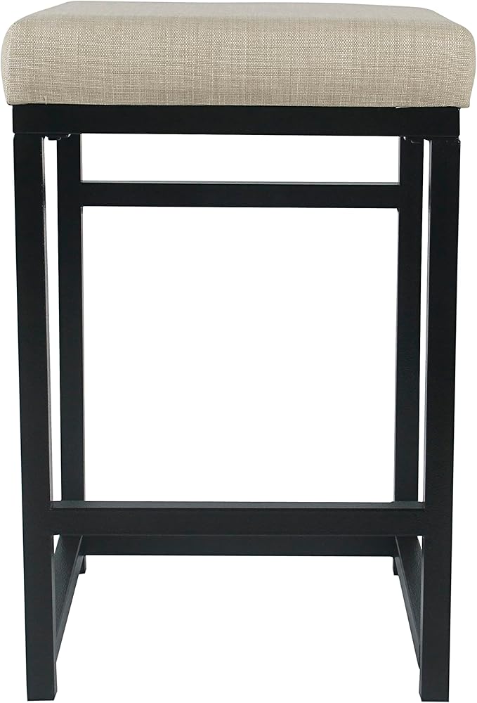 HomePop Home Decor | Modern 24-Inch Counter Stool | Backless Metal Frame Bar - Image 7