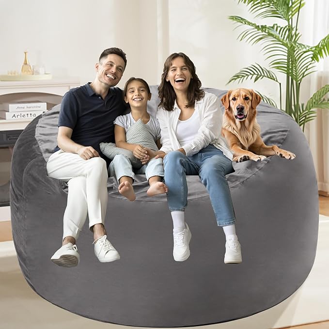 HABUTWAY Bean Bag Chair: Giant 5' Memory Foam Furniture Bean Bag Chair - 5Ft - Image 5