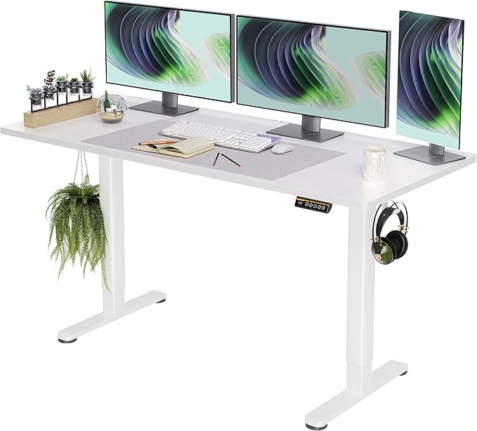Claiks Electric Standing Desk, Adjustable Height Stand up Desk, 63x24 Inches by CLAIKS