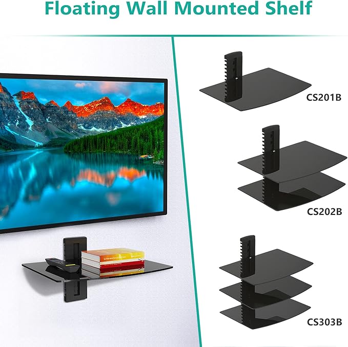 WALI Floating Entertainment Center Shelves, Holds Up to 17.6lbs, TV Shelf - Image 7