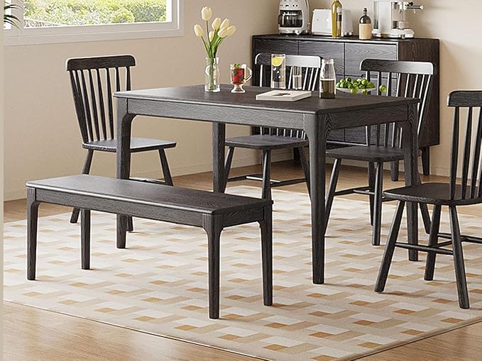 Dining Bench, Wood Bench Solid Oak Wooden Bench Indoor Dining Room Table Home - Image 2