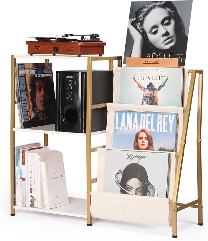 Stand for Record Player, 3 Tier Vinyl Record Storage by HYCFYJR