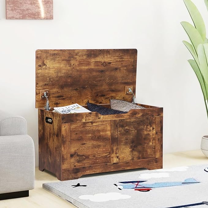 31.5" Storage Chest, Wooden Storage Bench, Lift Top Toy Chest - Image 8