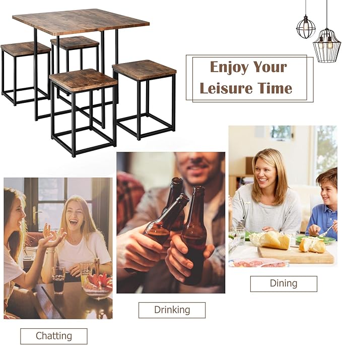 Giantex 5 Piece Dining Table Set, Dining Set - Image 4