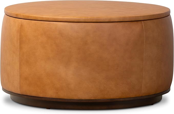 POLY & BARK Herve Storage Ottoman in Cognac Tan by POLYBARK
