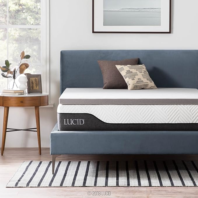 Lucid 2 Inch Bamboo Infused Memory Foam Mattress Topper by Lucid