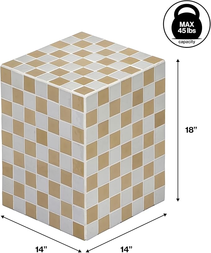 JONATHAN Y END2000I Callista 18" Modern Bohemian Ceramic Tiled Rectangle End - Image 3