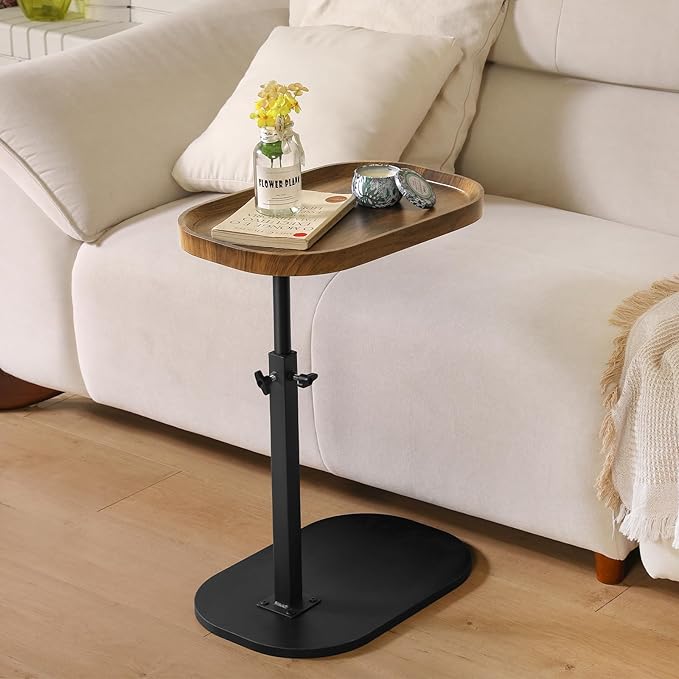 360° Swivel TV Tray Table for Dinner, Adjustable Small Bedside Table by Eansstofars