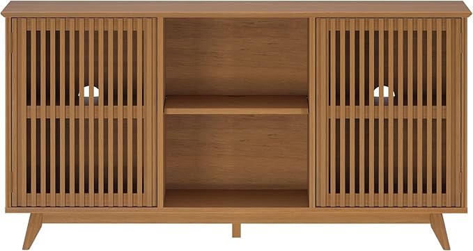 Plank+Beam Mid-Century Modern Wood TV Stand, Solid Wood Entertainment Console - Image 11