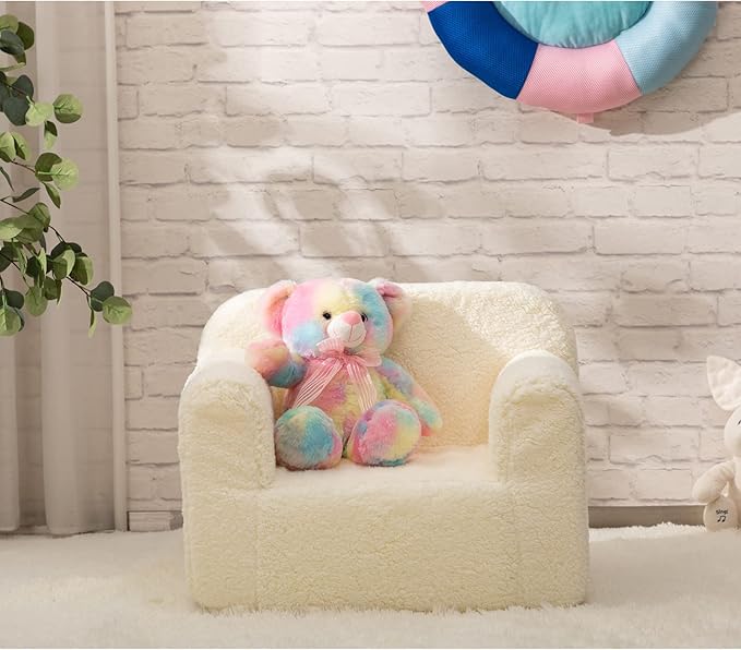 ALIMORDEN Kids Ultra-Soft Snuggle Foam Filled Chair, Toddler Cuddly Sherpa - Image 6