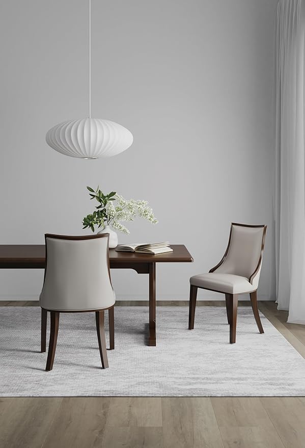 Manhattan Comfort Grand Avenue Faux Leather Dining Chairs, Parsons Accent - Image 3