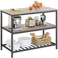 VASAGLE Kitchen Island with 3 Shelves, 47.2 Inches Width Kitchen Shelf with by VASAGLEbySONGMICSHOME