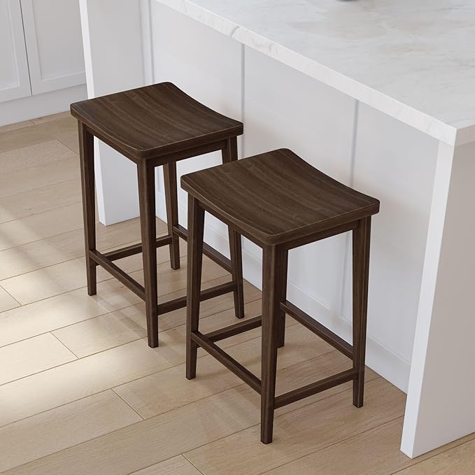 Plank+Beam Smythe Counter Stool, Sturdy Wood Modern Kitchen Counter Height Stool - Image 9
