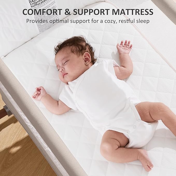 3 in 1 Baby Bassinet, Rocking Bassinet, Bedside Bassinet, 6-Height Adjustable - Image 4