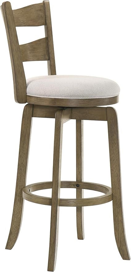 Armen Living Blair 26 in. Putty Brown Counter Height Rubberwood Swivel Barstool - Image 5