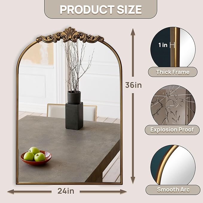 Ornate Baroque Vintage Gold Mirror - Image 2