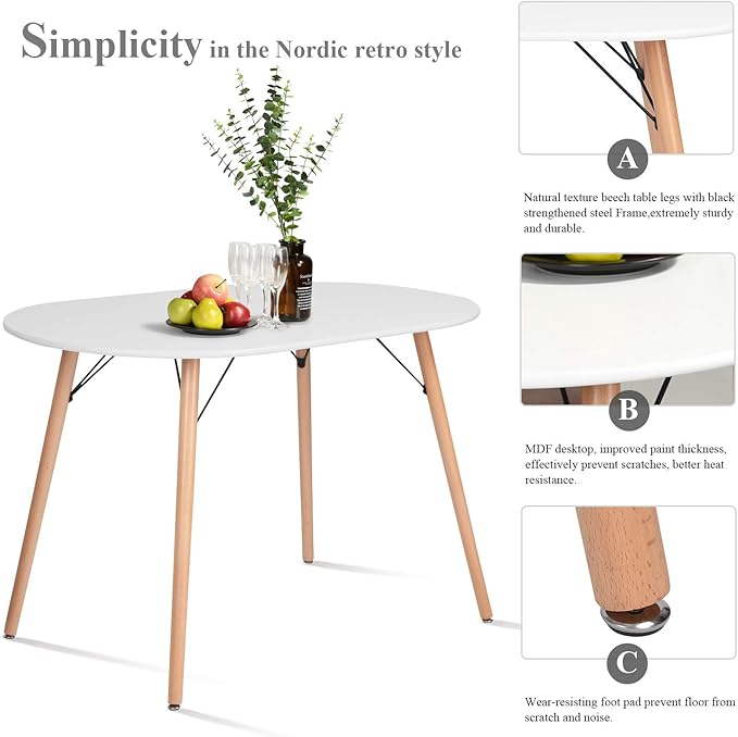 Homy Casa 47.2'' Kitchen Dining Table Minimalist Style Dining Table - Image 5