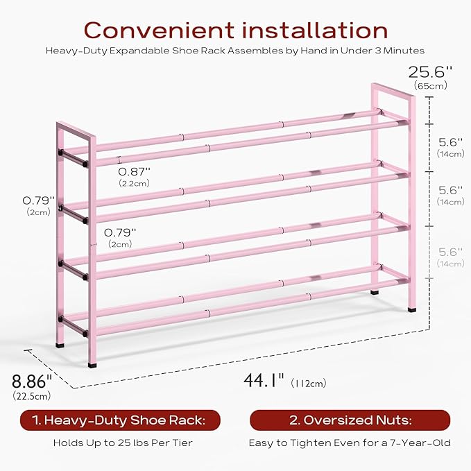 Bumusty 4-Tier Long Expandable Shoe Rack - Image 3