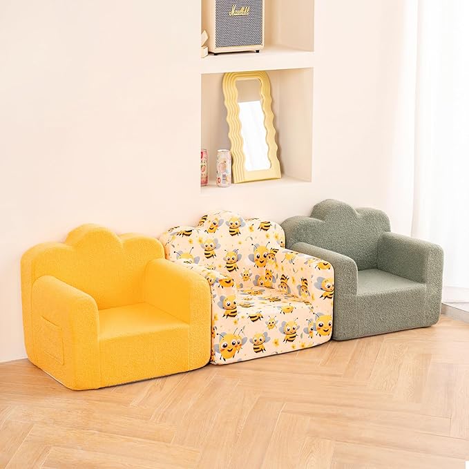 Tiita Kids Couch Plush Toddler Chair, Cloud-Like Glow in The Dark Kids Sofa - Image 8