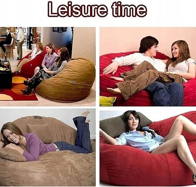 Giant Fur Bean Bag Chair Cover for Kids Adults, Living Room Furniture Big Round - Image 6