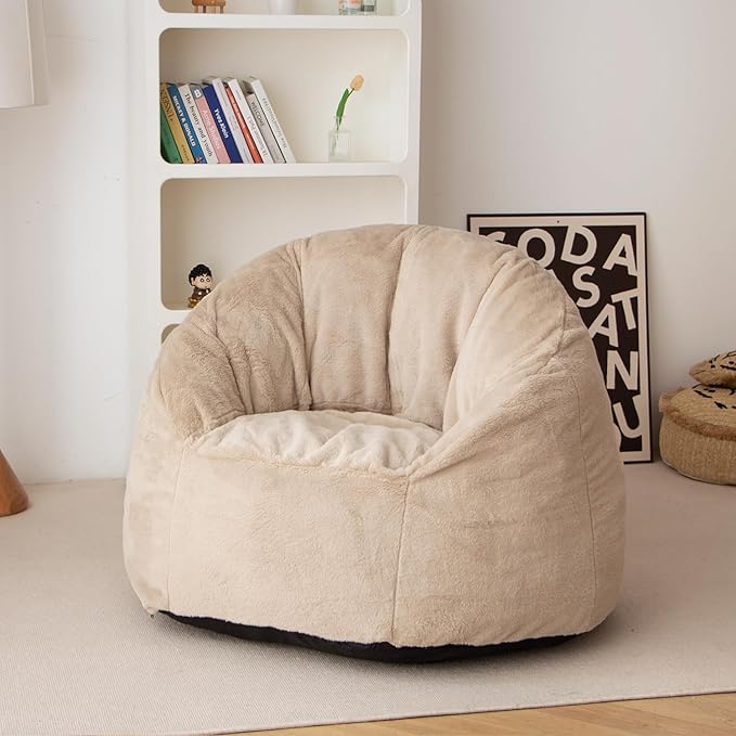 N&V Large Shell Bean Bag Chair, Adult Size Bean Bag Sack, Foam Filling - Image 3
