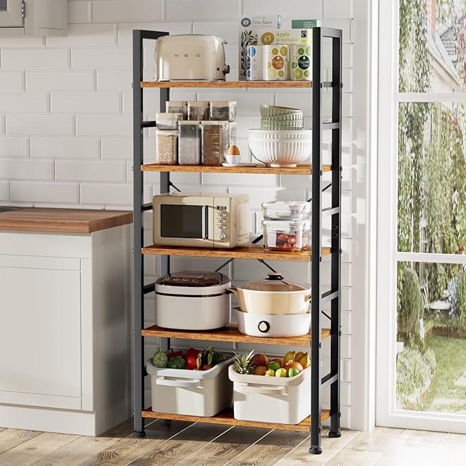 DUMOS 5-Tier Book Shelf Tall Modern Bookcase Set of 2 - Image 9