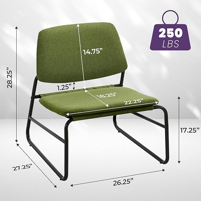 DAICO Modern Accent Chair Comfy Living Room Chair Armless Sling Accent Chairs - Image 2