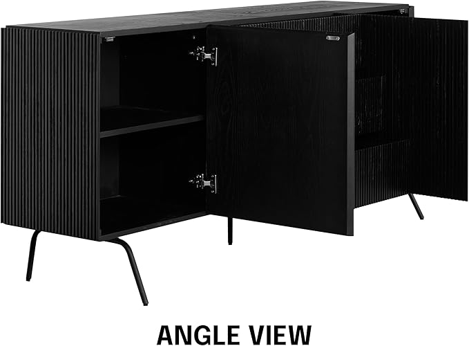 NTC Veil Sideboard with 2 Doors and 3 Drawers, Buffet Cabinet with Vertical - Image 6
