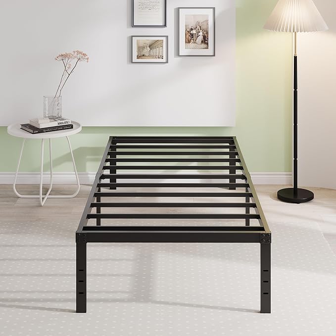 EMODA 18 Inch Twin Bed Frame No Box Spring Needed, Heavy Duty Tall Metal Twin - Image 6