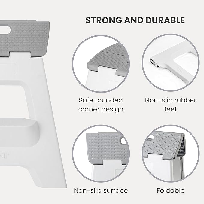Vigar Compact Step Stool Foldable, 16-inch Two-Step Stools - Image 5