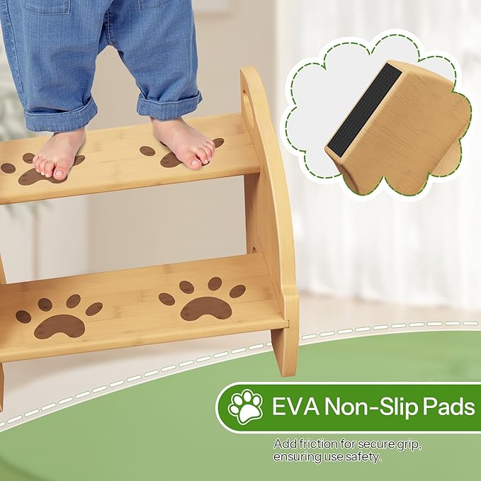 HOOBRO Wooden Toddler Step Stool - Image 7