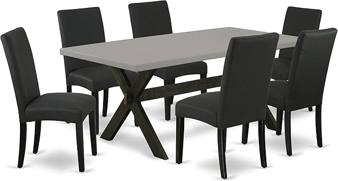 East West Furniture X697DR124-7 7 Piece Dinette Set Consist of a Rectangle - Image 2