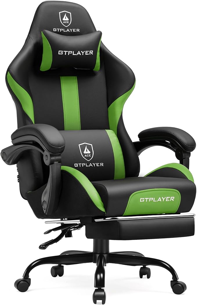 GTRACING Gaming Chair with Foot Rest & Pocket Spring Cushion, Ergonomic High by GtracingDirect
