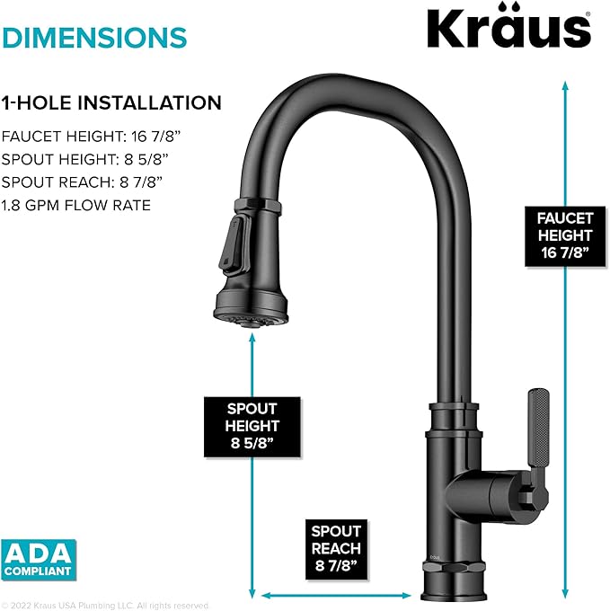KRAUS Allyn Transitional Industrial Pull-Down Single Handle Kitchen Faucet in - Image 5