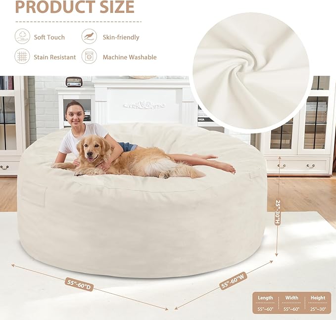 6FT Bean Bag Chair, Large Bean Bag Chairs - Image 3