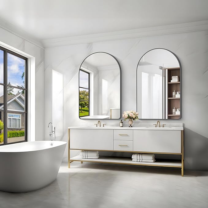 FORBATH Arched Mirror 30x48 Inch, Hanging or Leaning Against Wall - Image 3
