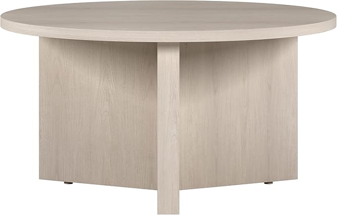 Henn&Hart 32" Round Wood Pedestal Coffee Table by HennHart
