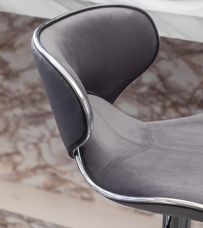 Roundhill Furniture Masaccio Velvet Upholstered Adjustable Swivel Barstool - Image 12