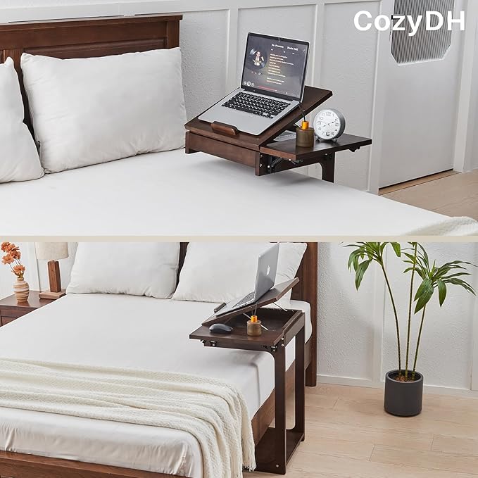CozyDH Rolling Side Table with Wheels, Adjustable C Shaped End Table - Image 8
