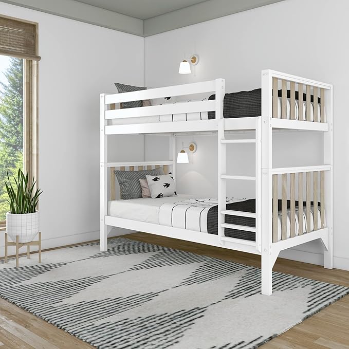 Max & Lily Bunk Bed, Scandinavian Modern Bunk Bed, Solid Wood Twin-Over-Twin by MaxLily