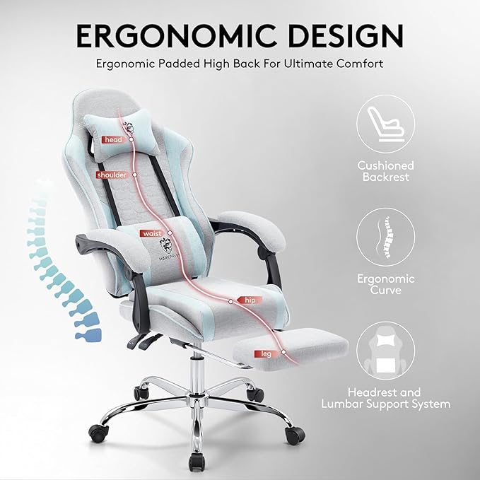 Gaming Chair Breathable Fabric, Computer Office Chair - Image 9