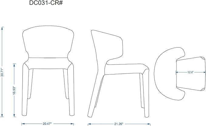 Manhattan Comfort Conrad Mid Century Modern Dining Chairs Woven Tweed - Image 3