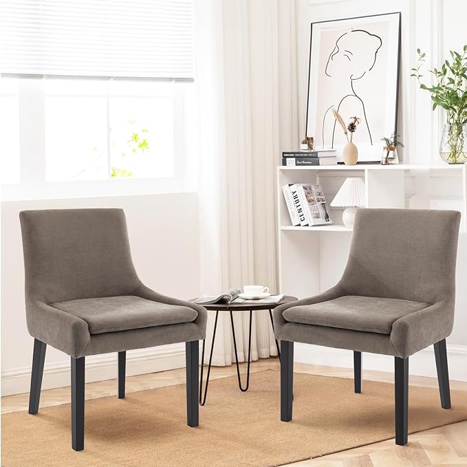 COLAMY Modern Dining Chairs Set of 6, Upholstered Corduroy Accent Side Leisure - Image 2