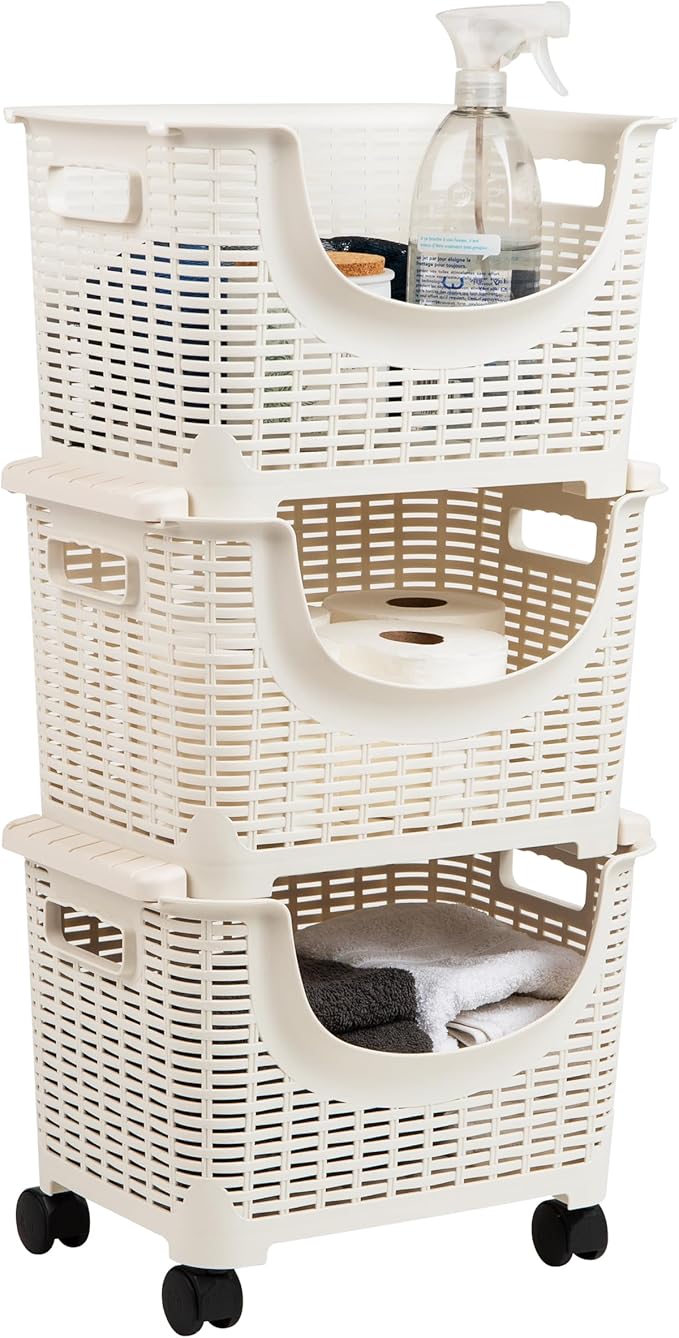 Mind Reader Plastic Storage Cart, Kitchen Storage, Toy Storage, 14.75" L x 11" by MindReader