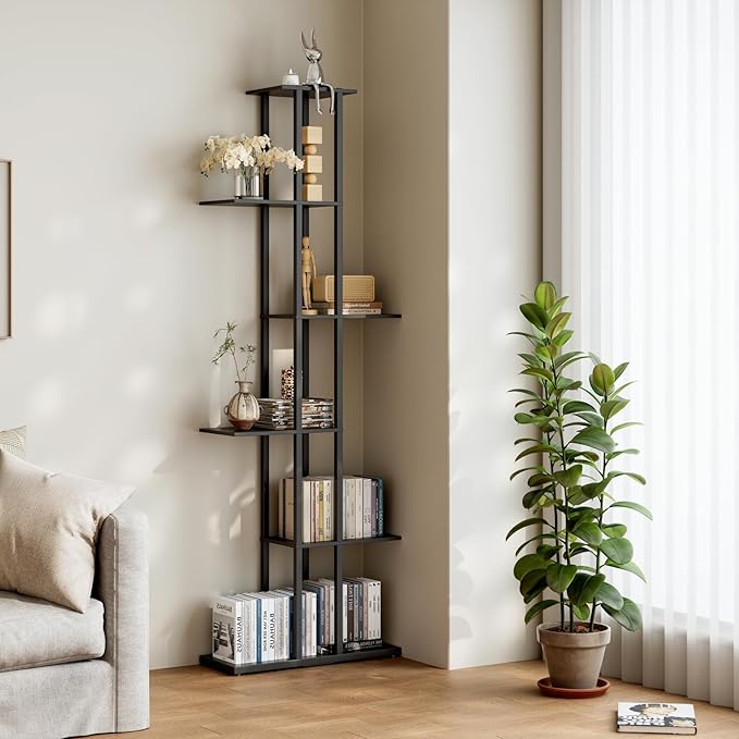 Bookshelf，Small Bookcase for Small Space，6-Tier Bookshelf for Living Room by DGSANDGPuttheCustomerFirst