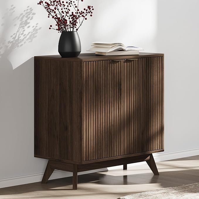 Buffet Cabinet with Storage, Fluted Multifunctional Storage Cabinet with 2 Doors - Image 8