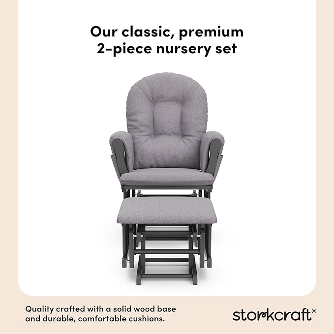 Storkcraft Premium Hoop Glider & Ottoman — GREENGUARD Gold Certified Nursery - Image 7