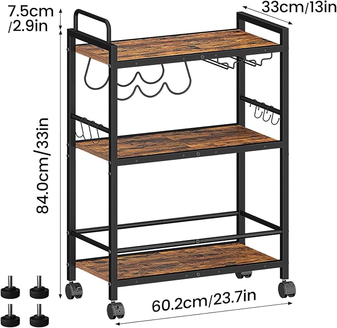 Home Bar Serving Cart, Serving Cart - Image 7