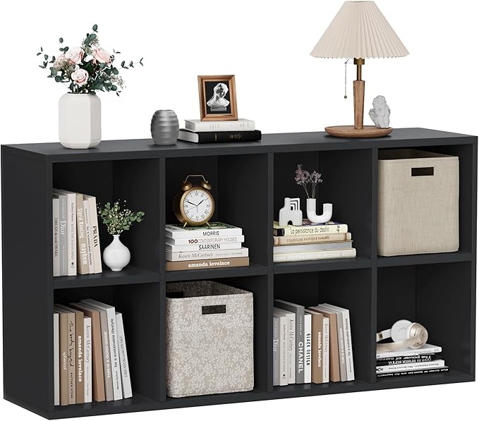YESHOMY 8 Black Cube Bookcase, Open Frame 2-Tier Book Shelf, Bookshelf Storage - Image 7