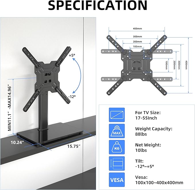Universal TV Stand Base, Table Top TV Stand - Image 2